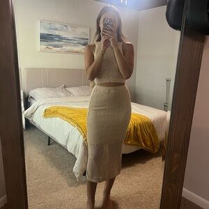 Tan Crochet Set